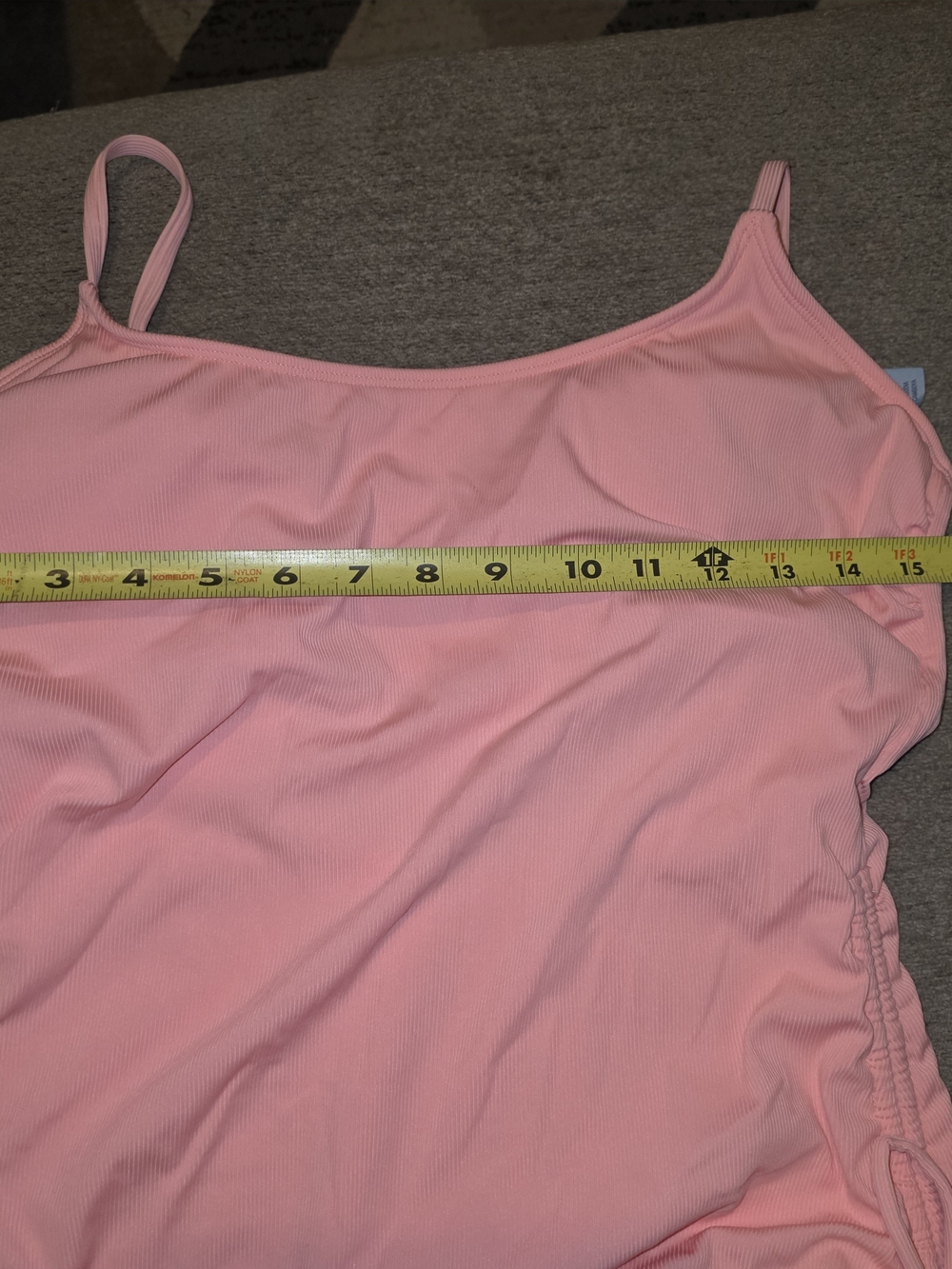 Shade & Shore Soft Pink Ribbed Adjustable Drawstring Medium Coverage Size Large - Picture 5 of 7